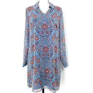 cabi camilla shirt dress Cabi 5233 Camilla Blue And Brown Shirt Dress